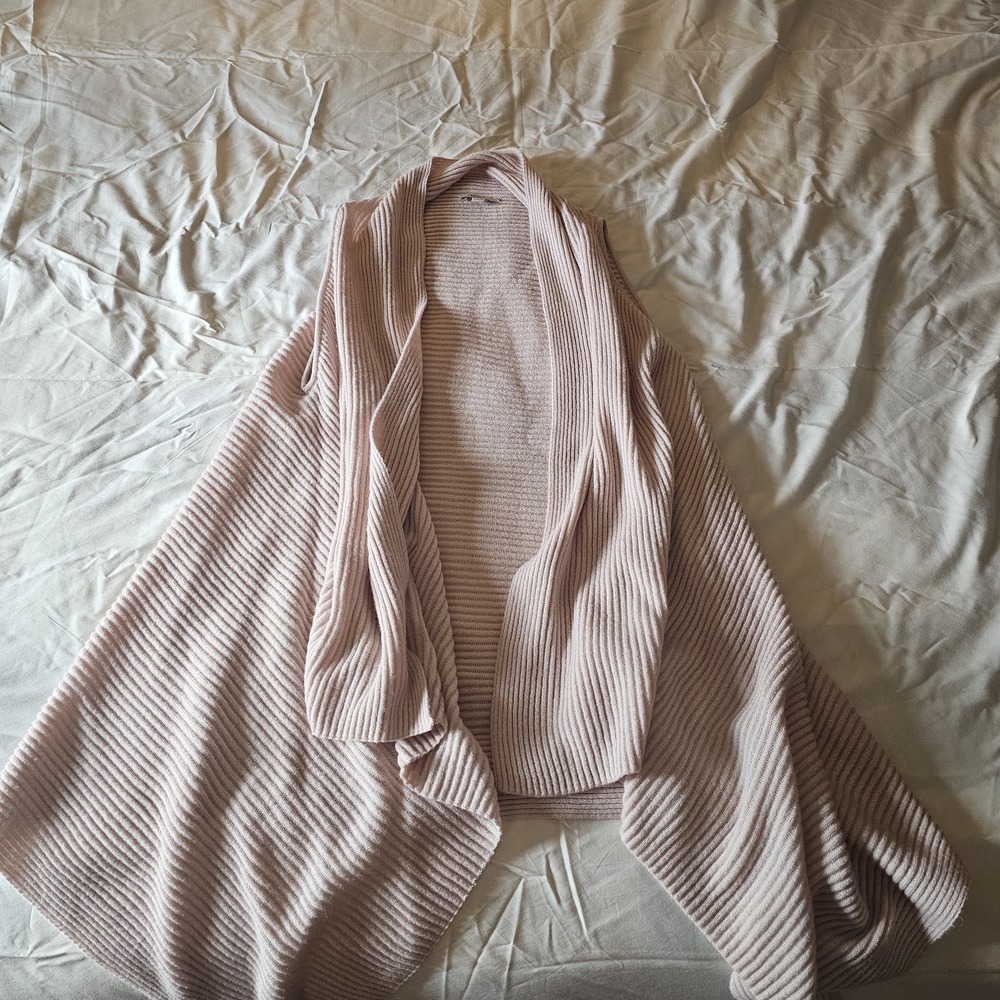 LOFT Soft Pink Ribbed Poncho